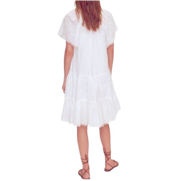 MANGO Open Work Detailed Eyelet Dress White Size M - Picture 9 of 13